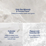 Trace Minerals ConcenTrace, rinçage bouche menthe pour une hygiène dentaire quotidienne.