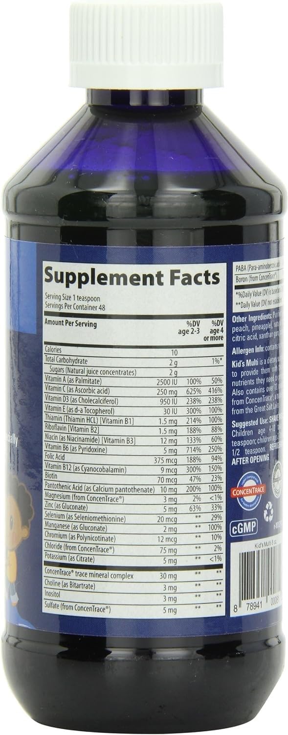 Trace Minerals Enfants, sans gluten, adaptée aux régimes sensibles.