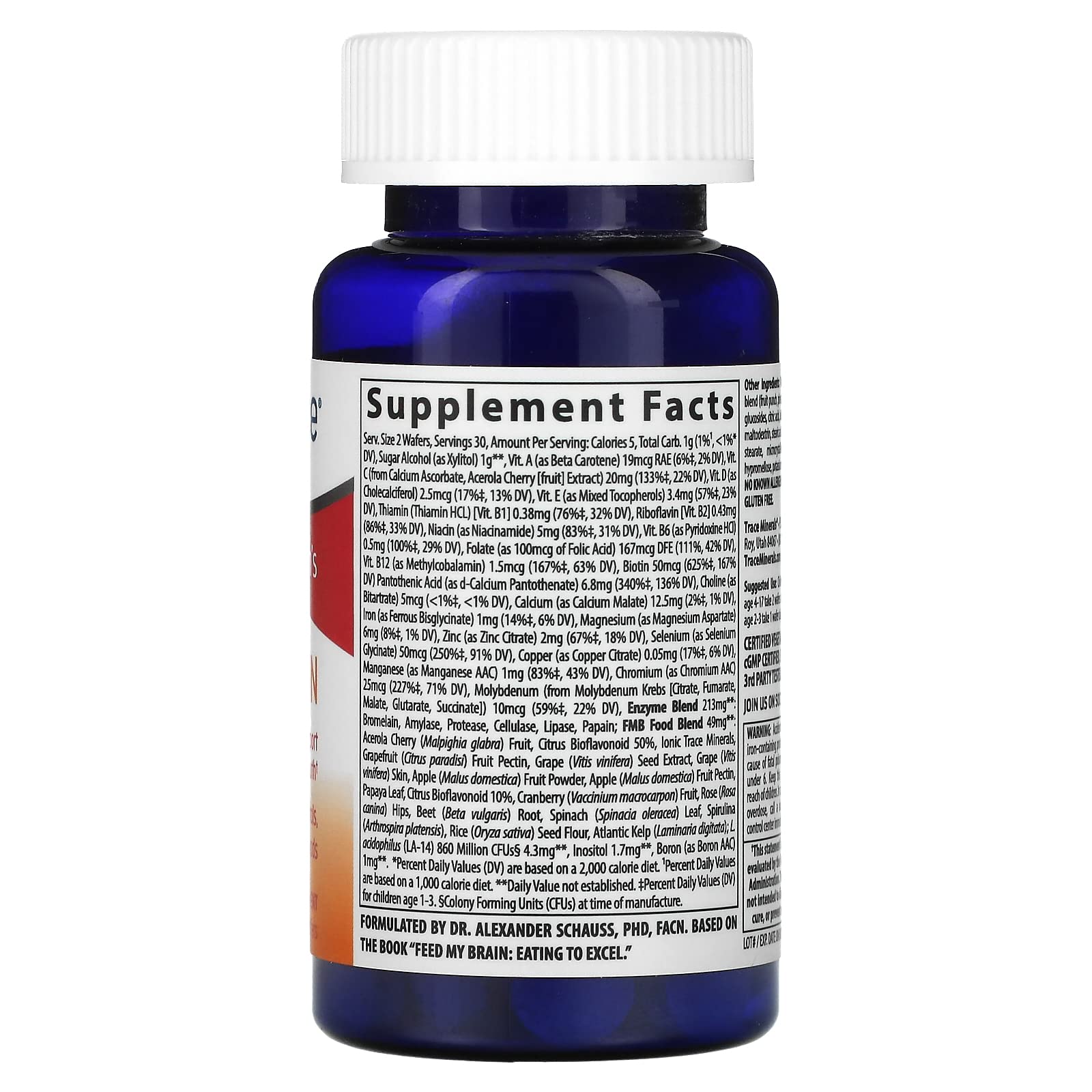 Trace Minerals Feed My Brain – pastilles masticables Fruit Punch, dégustation ludique pour l'apprentissage