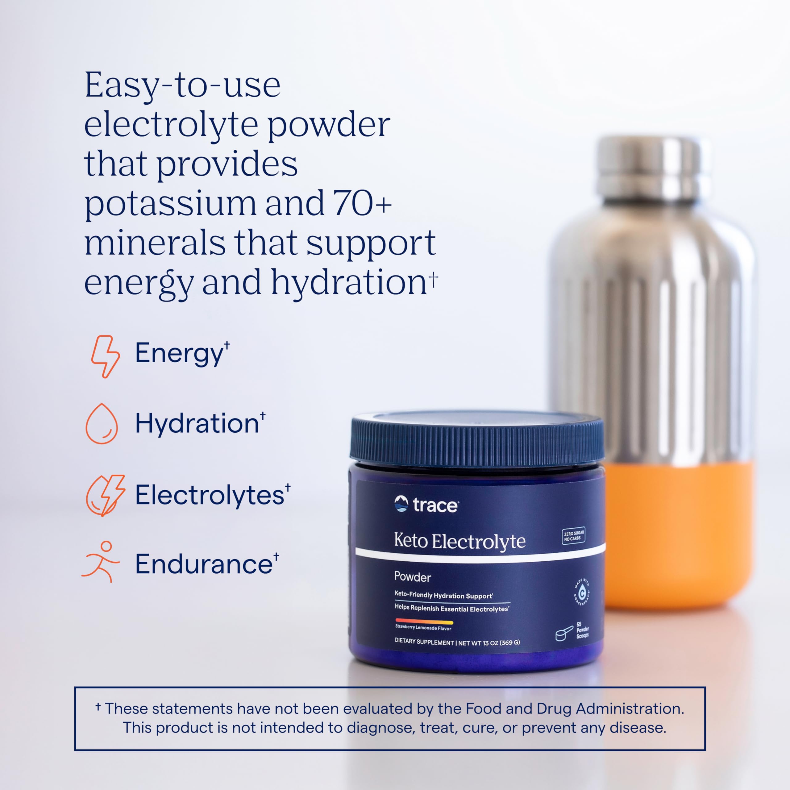 Trace Minerals Keto Electrolyte préparation-verre, mélange rapide après l'effort.
