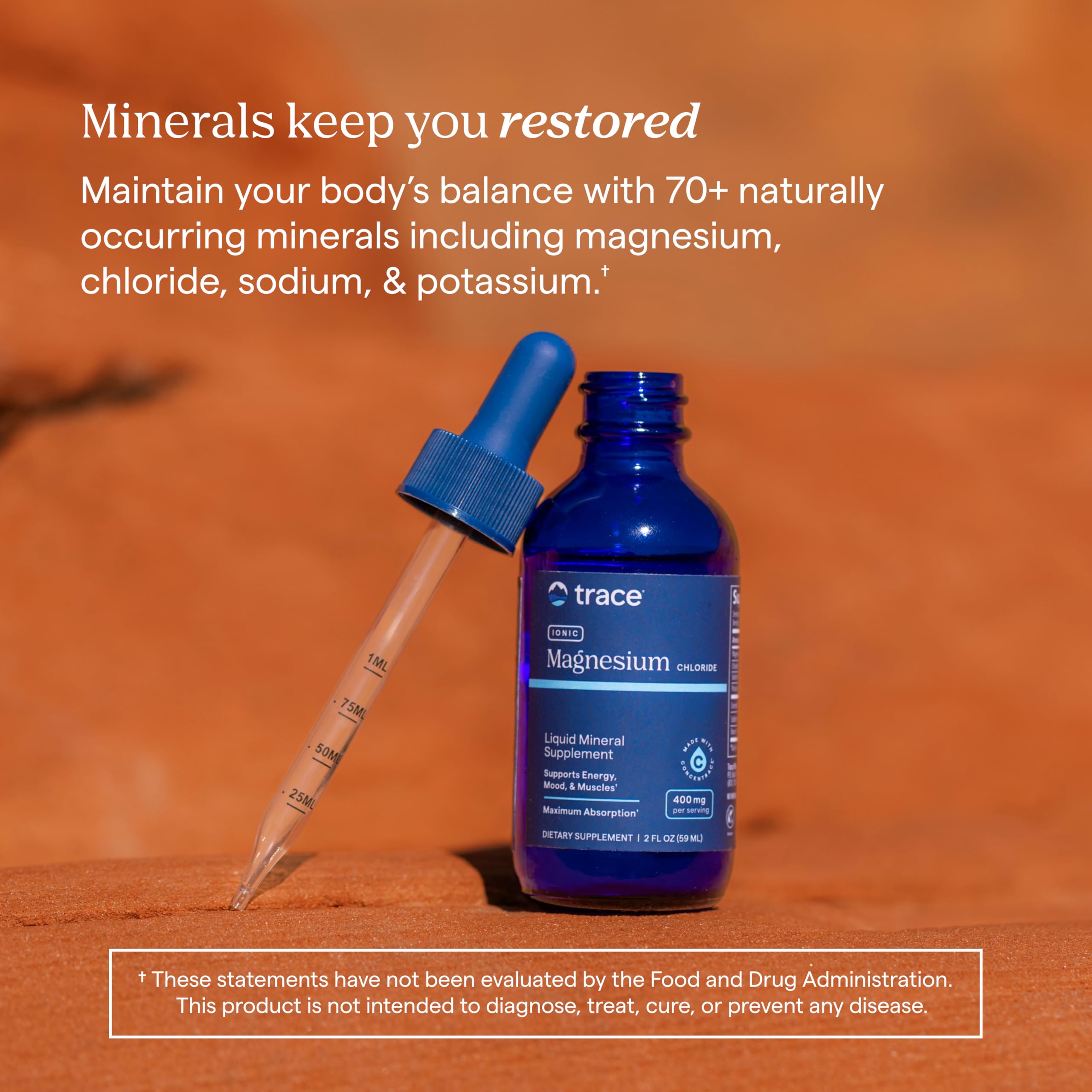 Mesure facile: versement 0,8 cuillère à café Trace Minerals