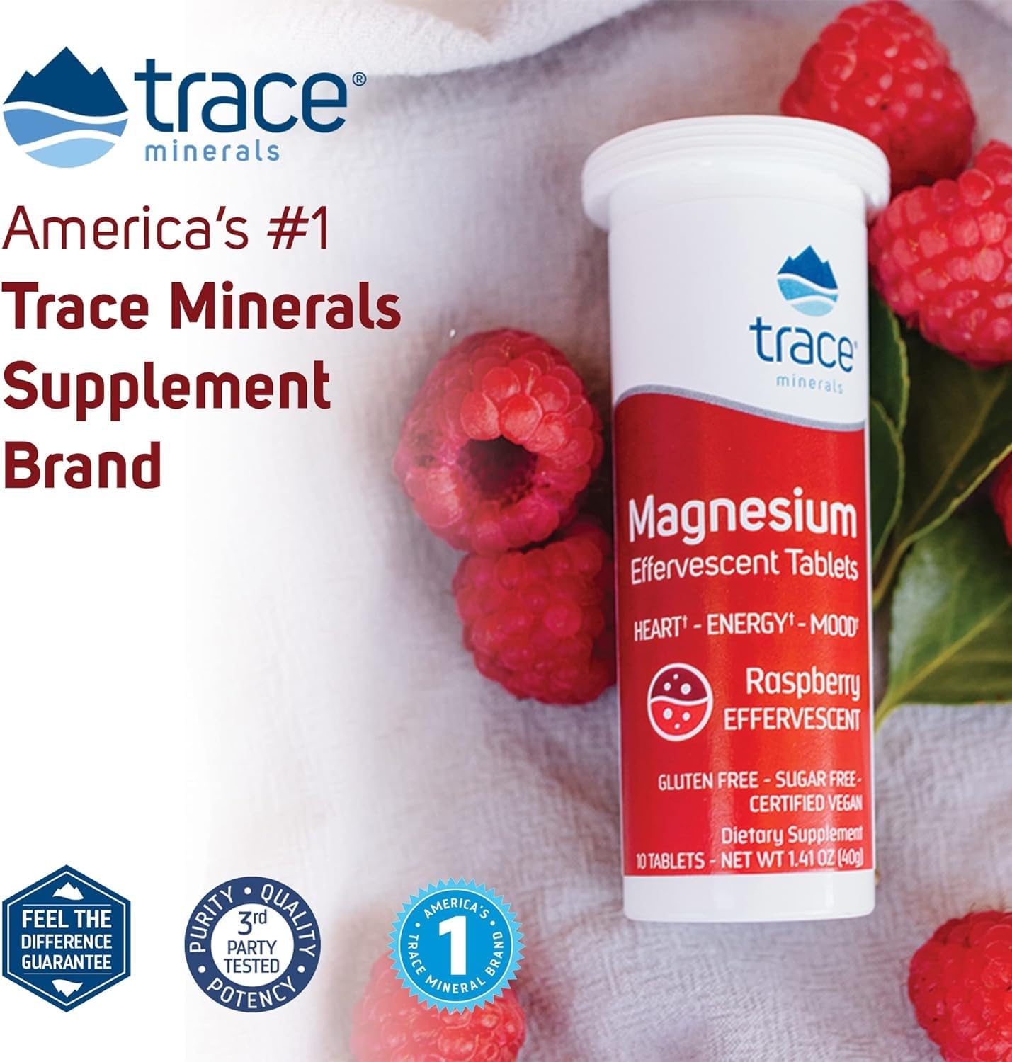 Emballage pratique de 8 tubes Trace Minerals Magnésium Effervescent.