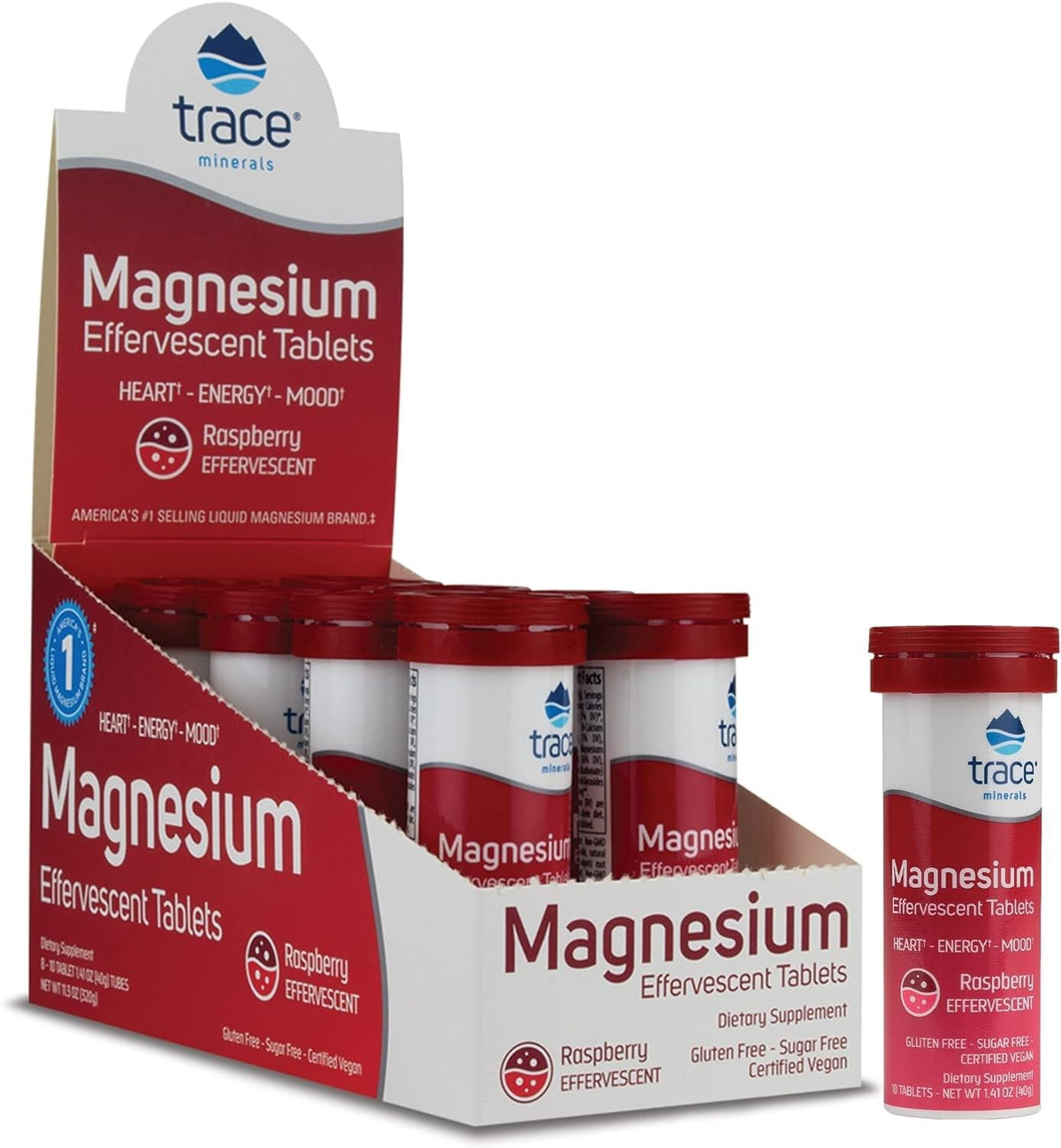 Trace Minerals Magnésium Effervescent se dissout rapidement dans l'eau.