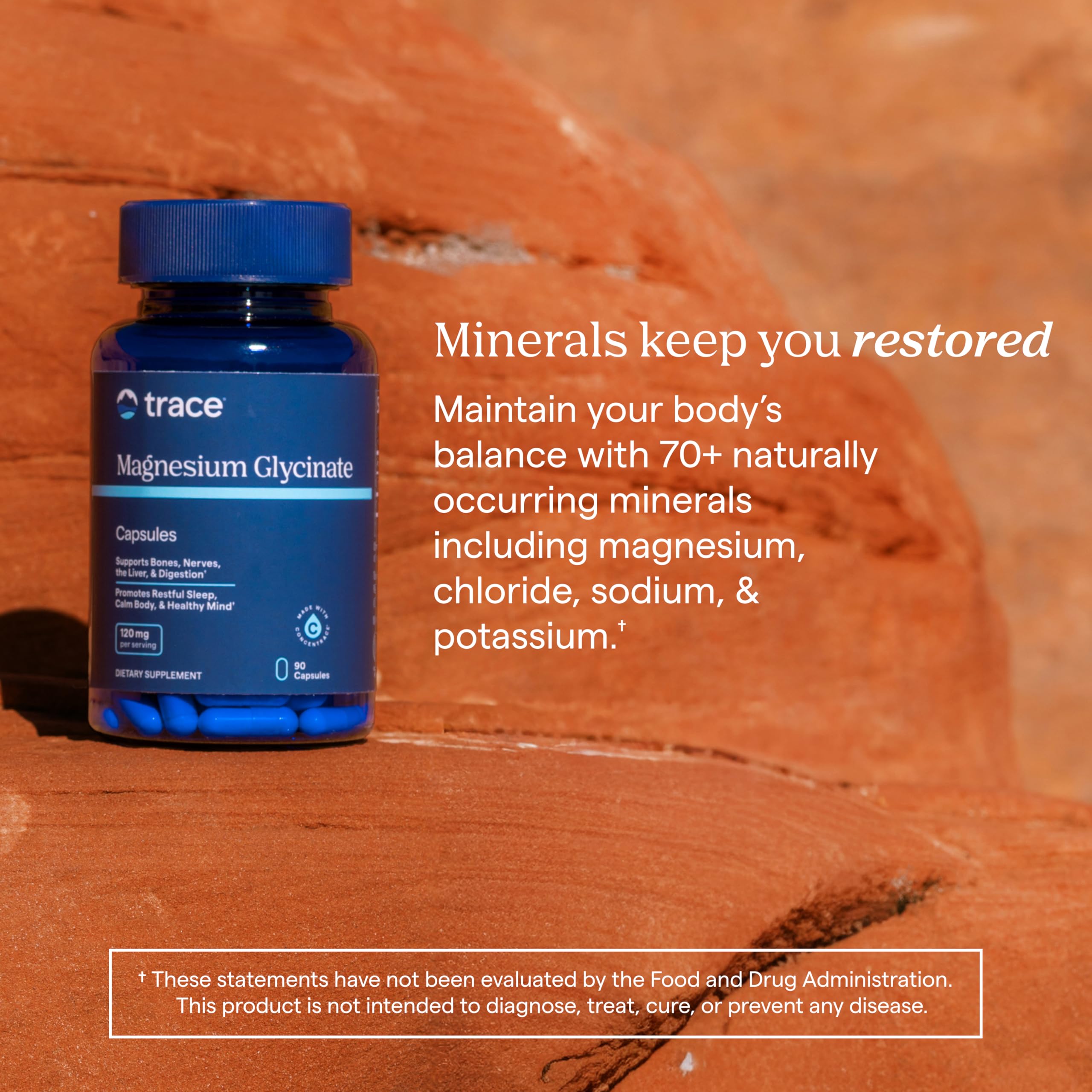 Trace Minerals Magnésium Glycinate – Formule douce pour le système nerveux.