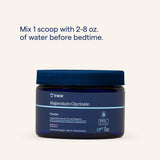 Trace Minerals Magnésium Glycinate Poudre – verre d'eau prêt à être consommé avant le coucher.