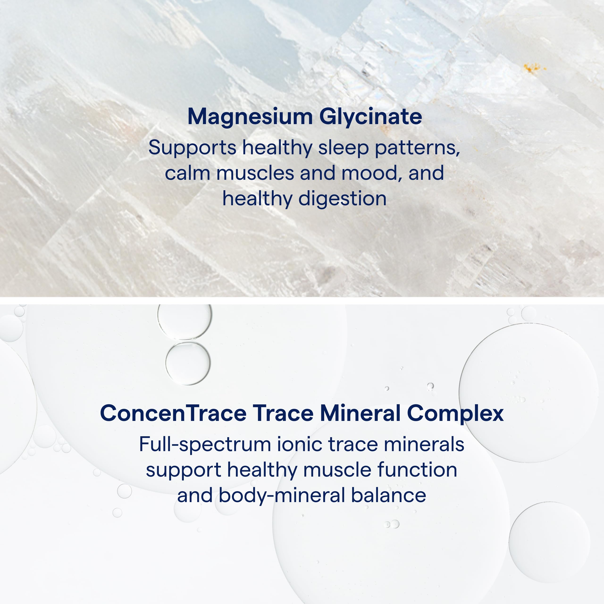 Trace Minerals Magnesium Glycinate, voyage, format léger pour le sommeil en déplacement.