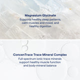Trace Minerals Magnesium Glycinate, voyage, format léger pour le sommeil en déplacement.