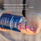 Gommes Trace Minerals Magnesium sur plan de travail, format facile à mâcher.