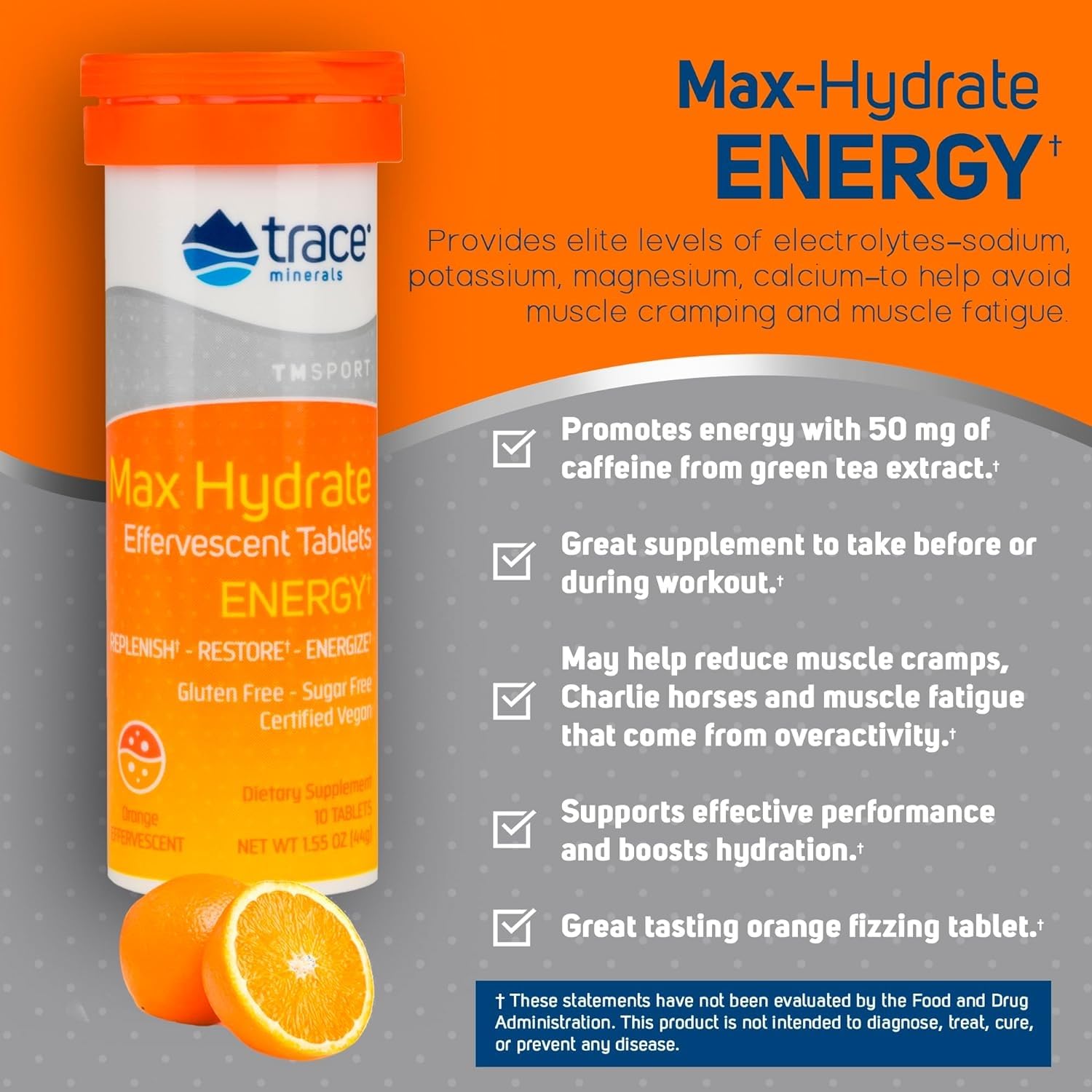 Trace Minerals Max-Hydrate Endurance, dissolution rapide dans l'eau pour soutenir les performances