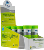 Trace Minerals Max-Hydrate Immunity s'effervesce dans un verre, hydratation rafraîchissante.