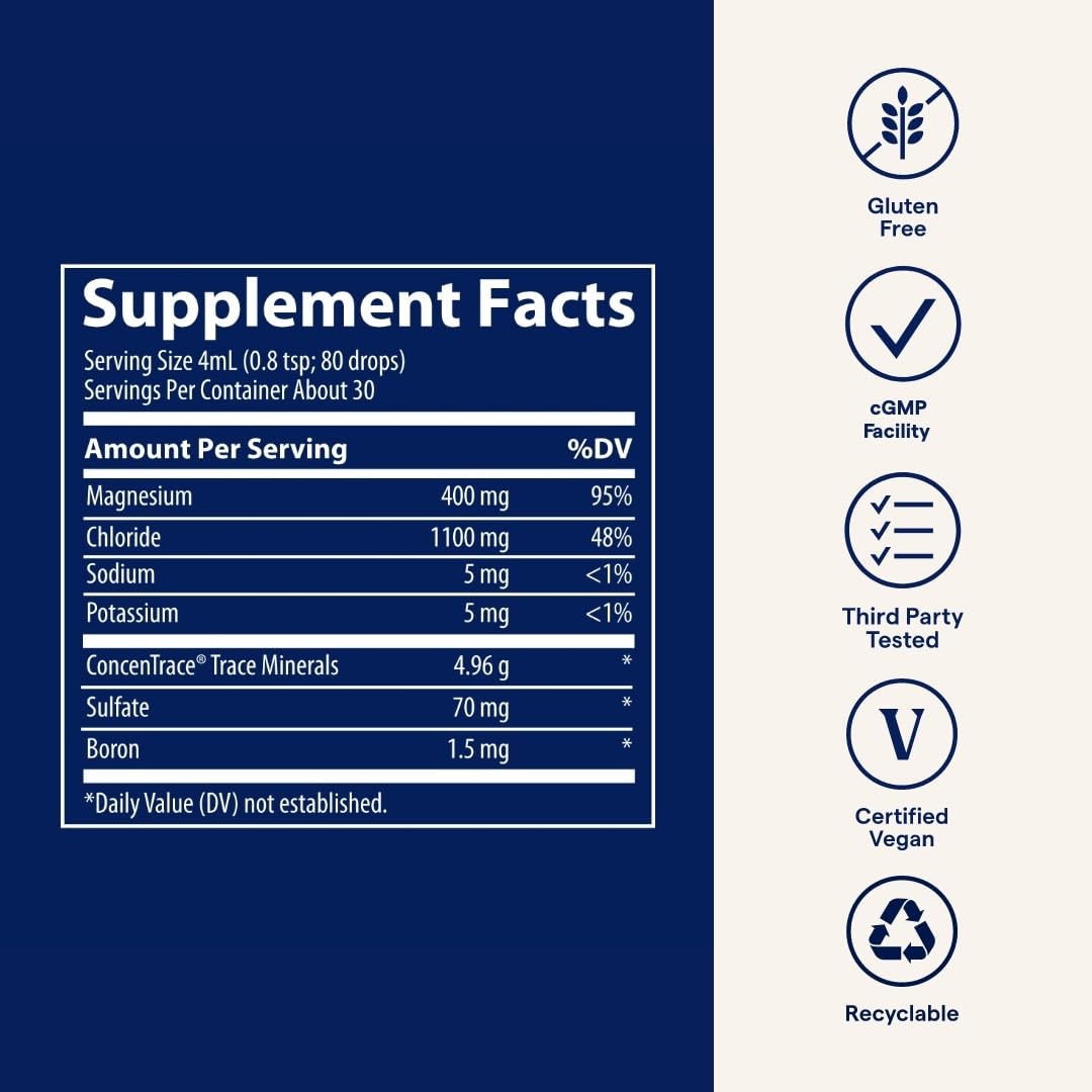 Trace Minerals Mega-Mag, pack de 3 bouteilles pour gains d'énergie et équilibre quotidien.