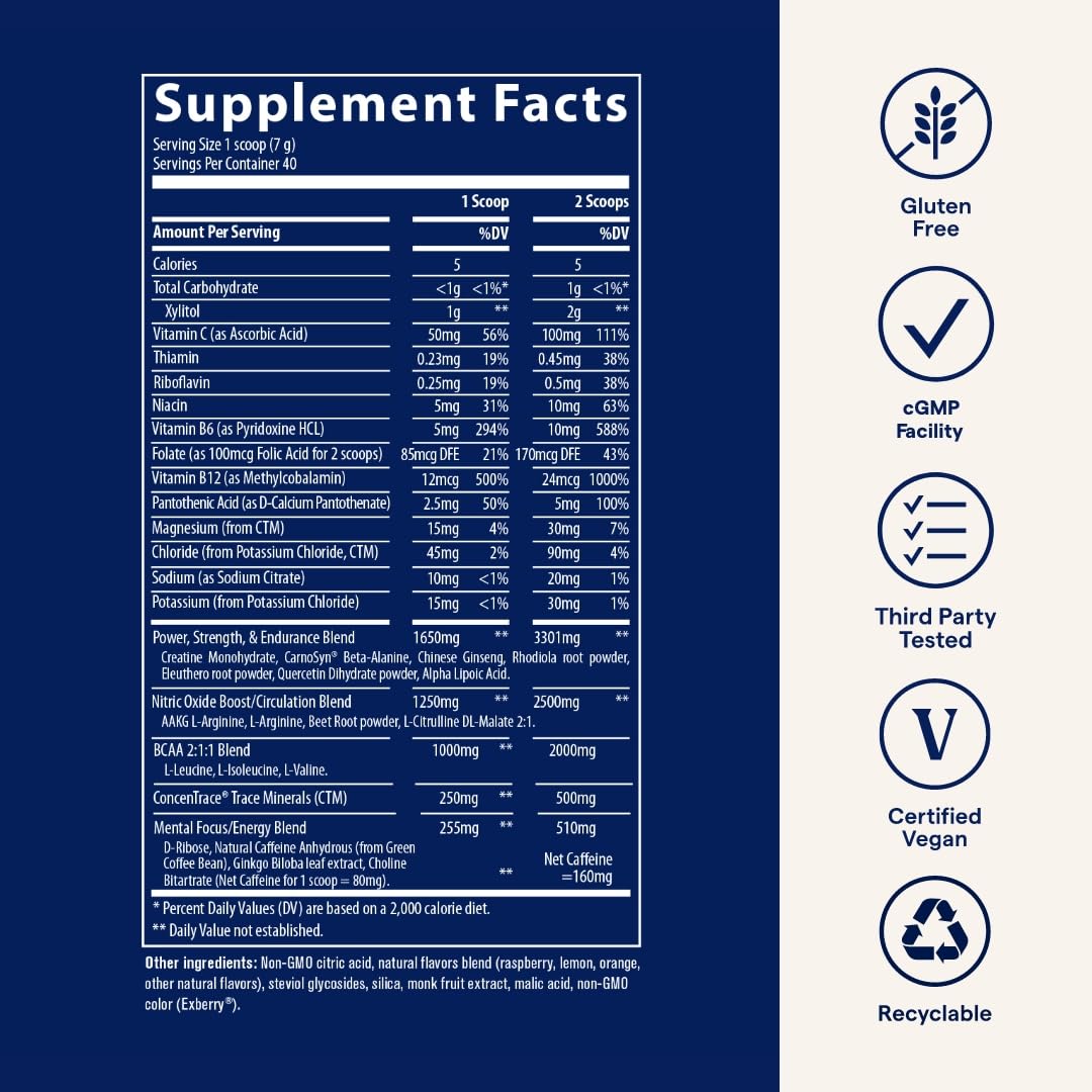 Trace Minerals Pre-Workout boisson hydratante, favorise une hydratation efficace avant l’effort