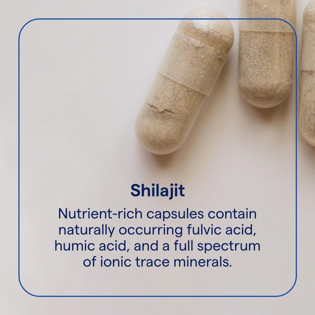 Trace Minerals Shilajit Capsules gélules visibles pour énergie et clarté mentale
