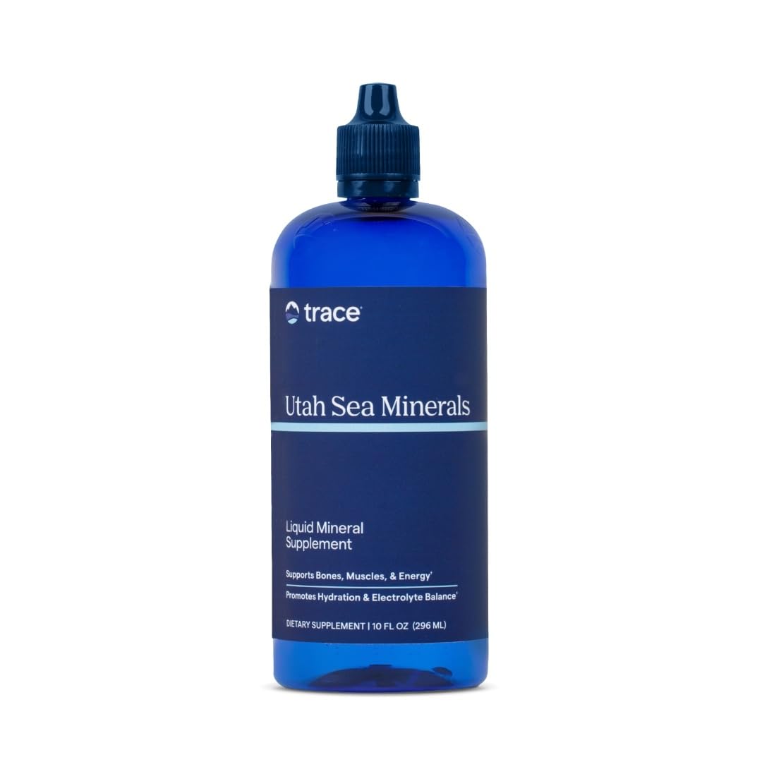 Trace Minerals Utah Sea Minerals : bouteille translucide prête à être ajoutée à une boisson quotidienne