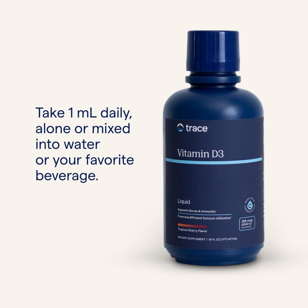 Trace Minerals Vitamine D3 soutien osseux potentiel et meilleure assimilation du calcium.