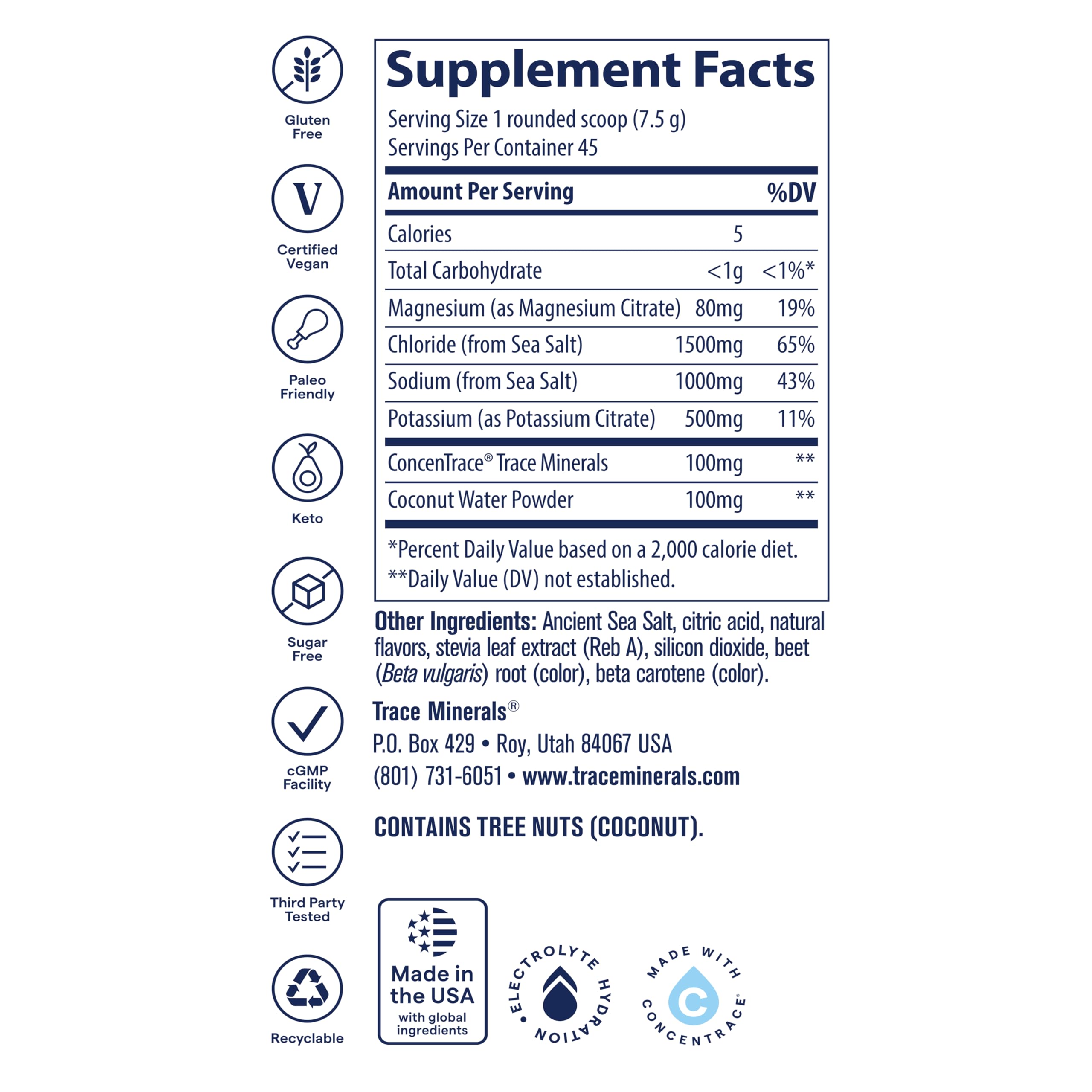 Trace Minerals ZeroLyte boîte de sachets pour une hydratation continue à la maison.