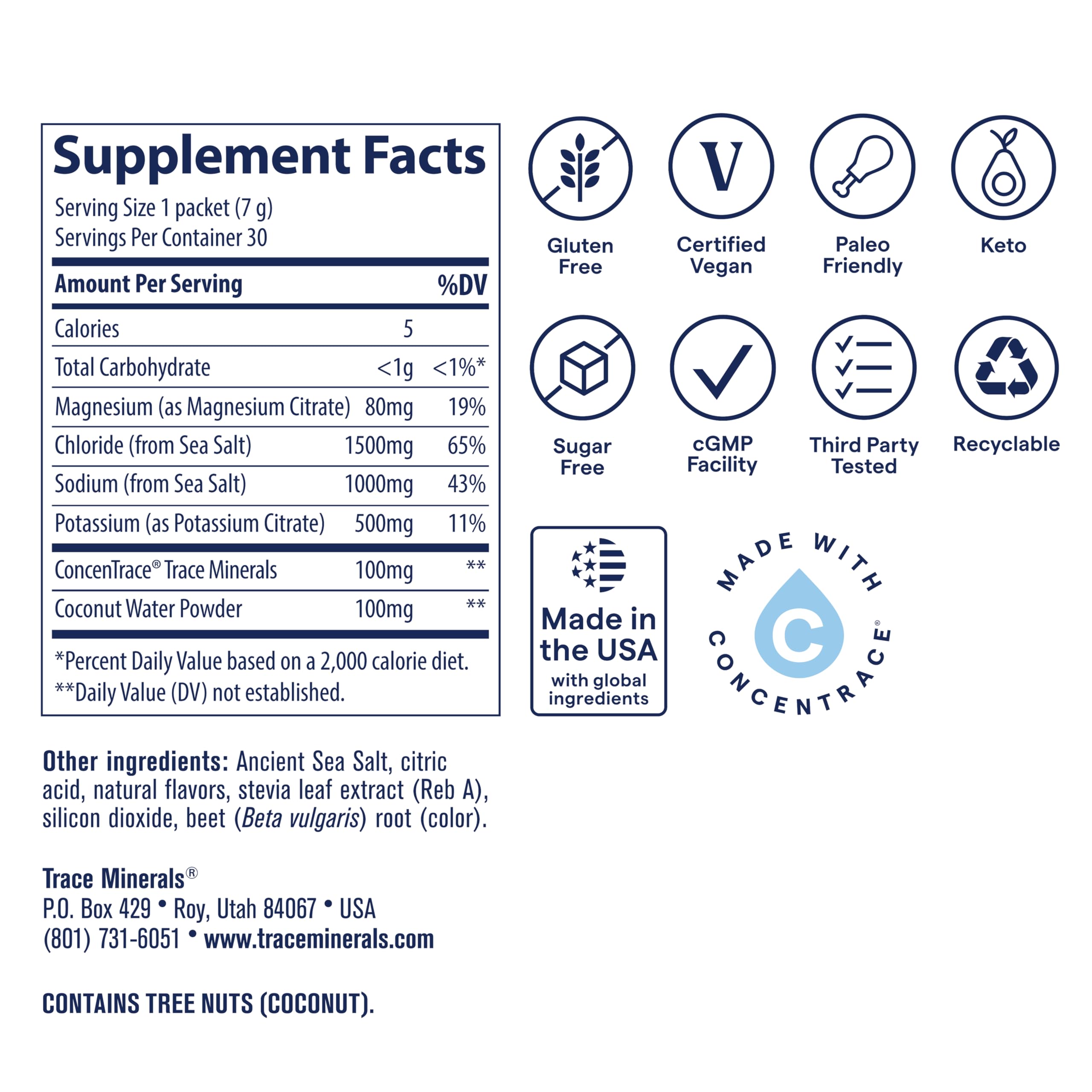 Trace Minerals ZeroLyte – hydratation améliorée grâce à des minéraux essentiels.