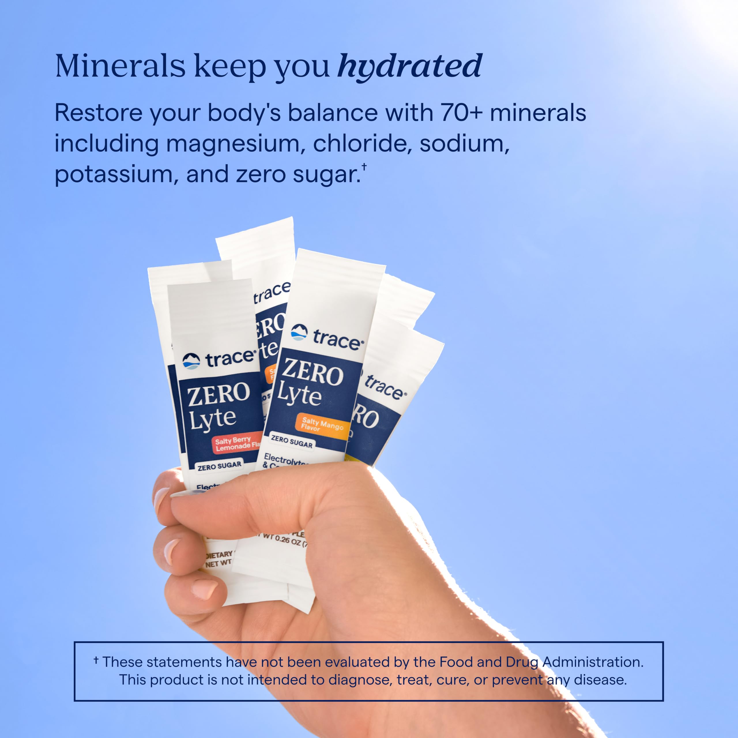 Trace Minerals ZeroLyte sel marin ancien: sel non raffiné et minéraux naturels.