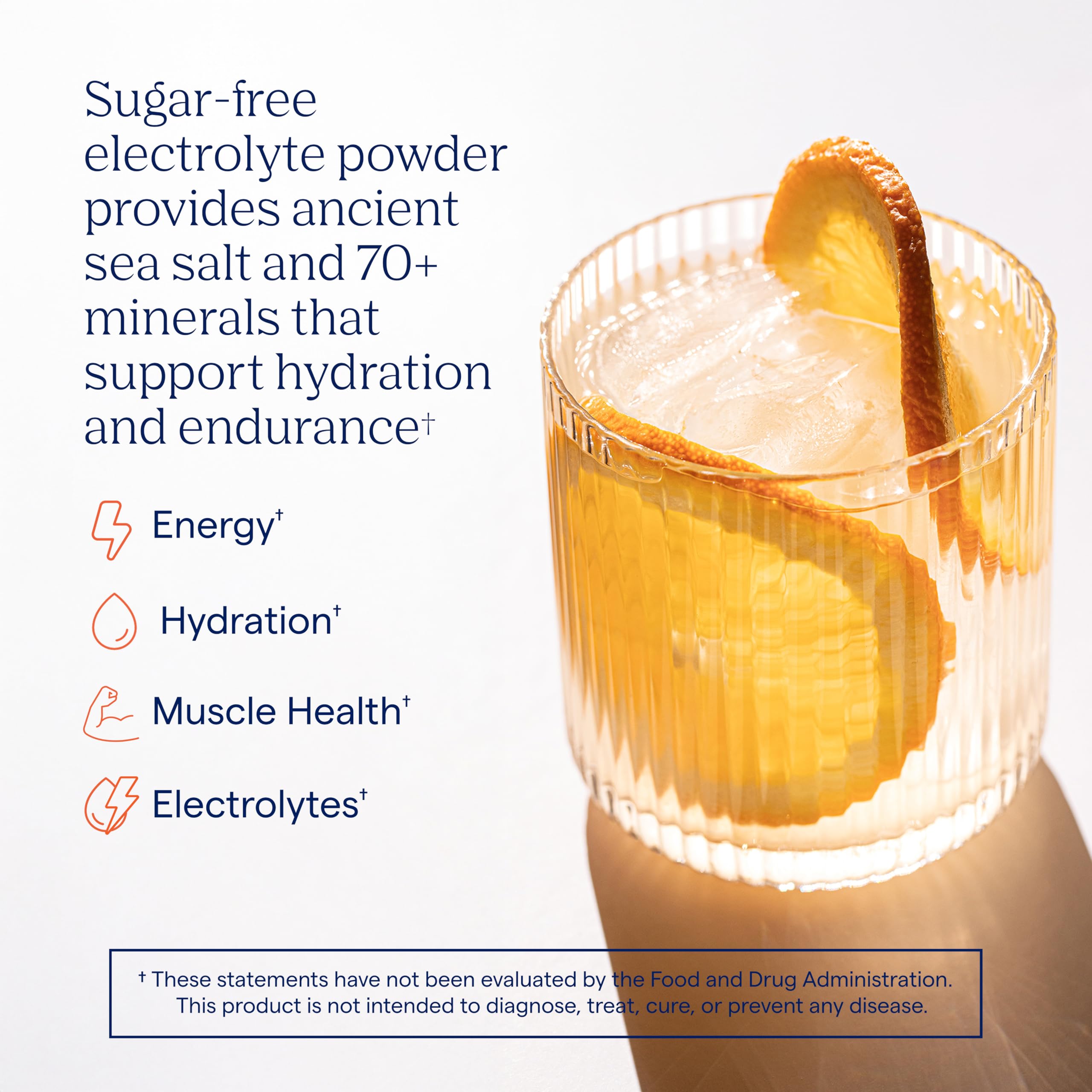 Trace Minerals ZeroLyte verre eau melange orange: boisson rafraîchissante et hydratante.