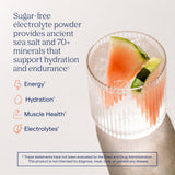 Trace Minerals ZeroLyte verre-eau saveur pasteque salee, hydratation facile.