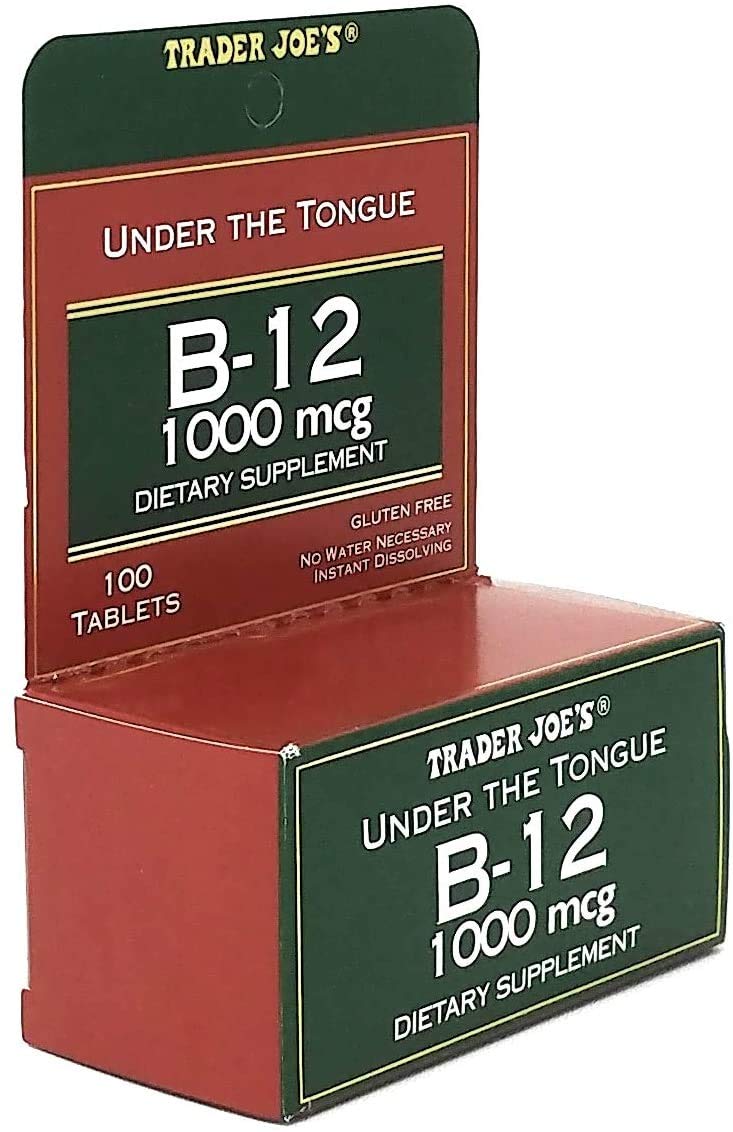 Trader Joe's B12 sous-langue, emballage de 100 comprimés pratique.