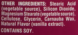 Trader Joe's étiquette des ingrédients avec arôme vanille naturelle et sources végétales.