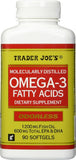 Capsules Trader Joe's Omega-3 dans une bouteille, faciles à prendre au quotidien.