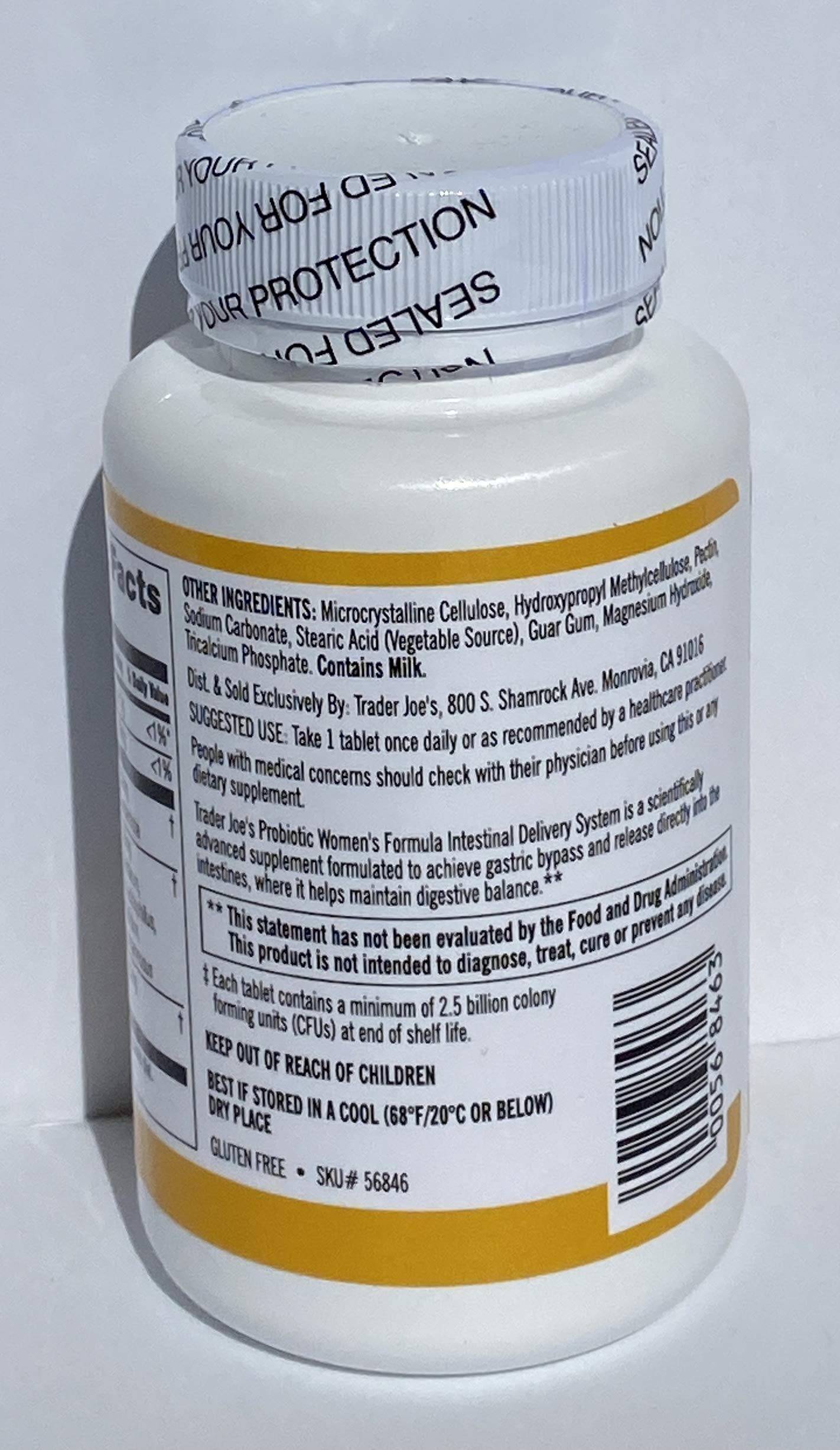 Trader Joe's Probiotique Femmes - Dosage : livraison intestinale ciblée et facilité d'ingestion.
