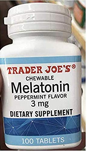 Lot de 3 Trader Joe's mélatonine menthe, tablette pratique pour plusieurs nuits.