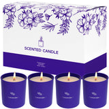 Bougie TranquilBliss Lavande dans verre violet, parfum durable pour maison