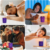 TranquilBliss bougie lavande, verre violet, décoration et bien-être