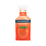 Transcend Gel Énergie Fraise – bouteille ouverte, récupération rapide après l'effort.