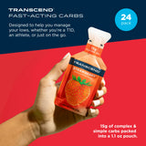 Transcend Gel Énergie Fraise – dose 1,1 oz, pratique en déplacement.
