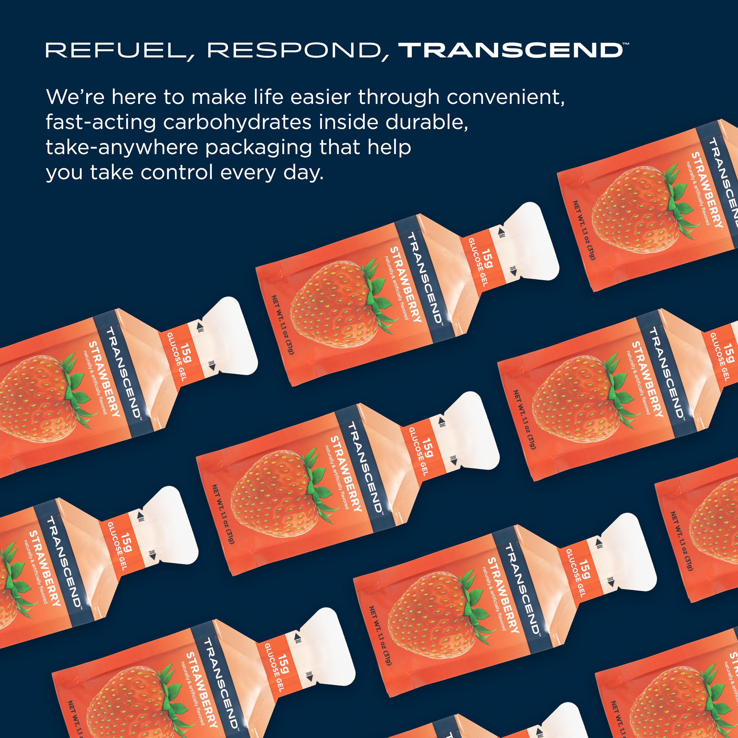 Transcend Gel Énergie Fraise – format portable, parfait en compétition ou en entraînement.