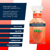 Transcend Gel Fraise Sans Caféine, option légère pendant les sessions.