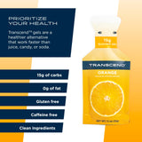 Arôme agrumes du Transcend Gel Orange, rafraîchissant.