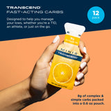 Ouverture facile du gel orange mini-pack Transcend pour une utilisation rapide.