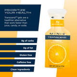 Utilisation sportive du gel orange mini-pack Transcend pour soutenir l effort.