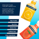 Transcend Gels fraise-orange pour usage avant l’effort.