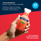 Transcend Pack 24 sachets fraise, portable pour les séances intenses.
