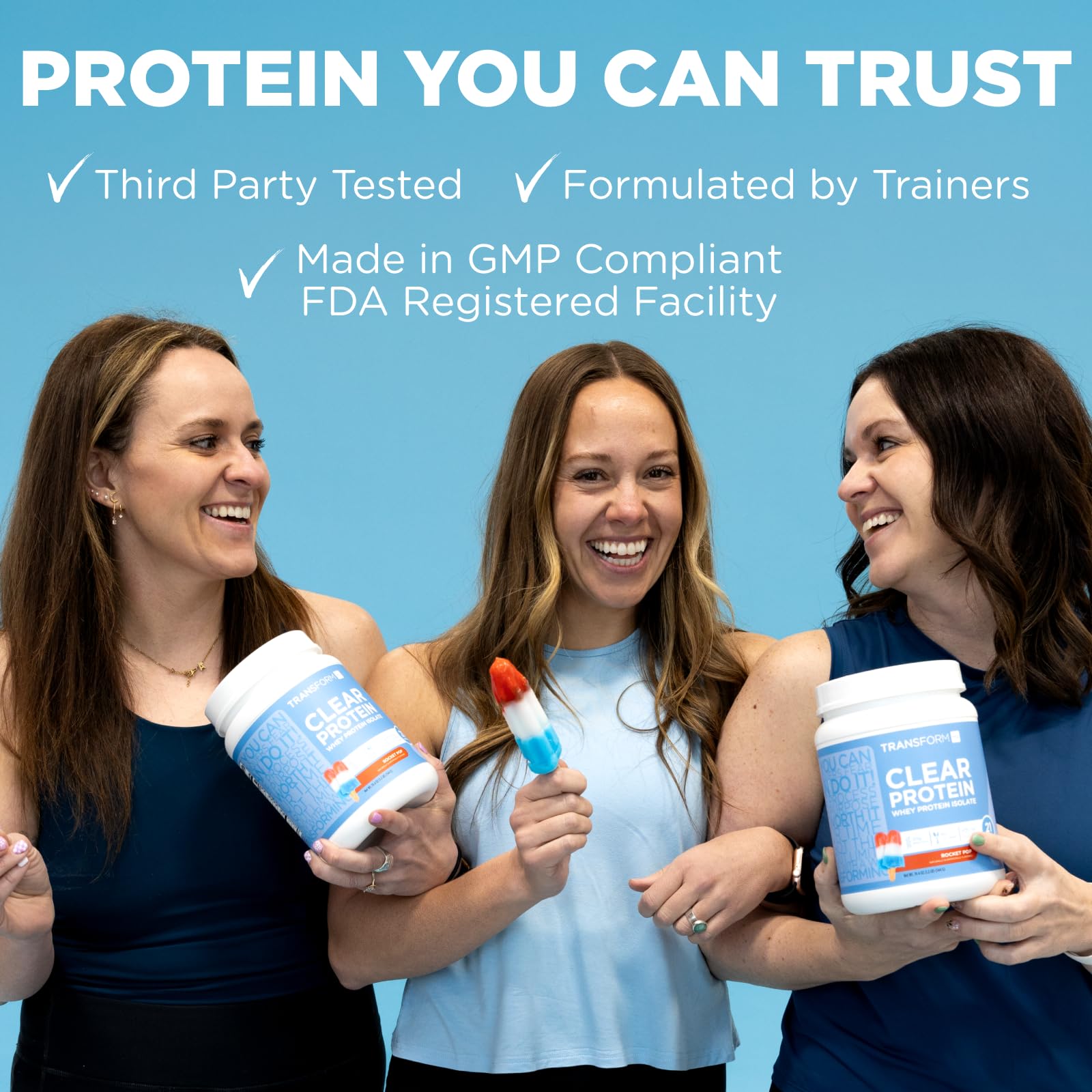 TransformHQ Clear Whey Isolate Rocket Pop préparation rapide et saine après séance.