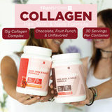TransformHQ Collagène Beauté, bouteille-arôme-fruits, arôme agréable favorisant une hydratation.