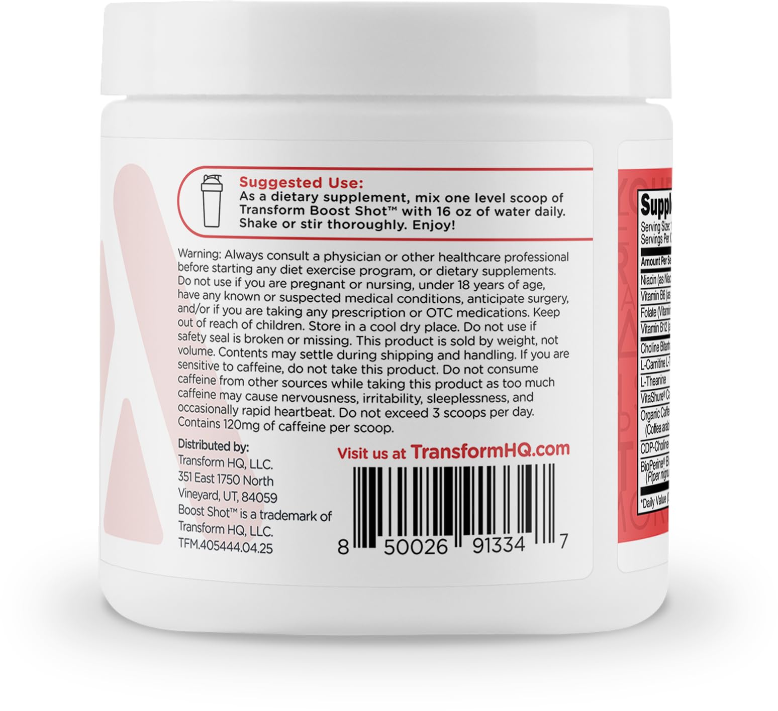 TransformHQ Energy et Focus Poudre Fruit Punch en sachet pratique pour dosages précis.