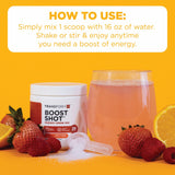 TransformHQ Poudre Fruit Punch étiquette indiquant 28 portions pour une utilisation pratique.