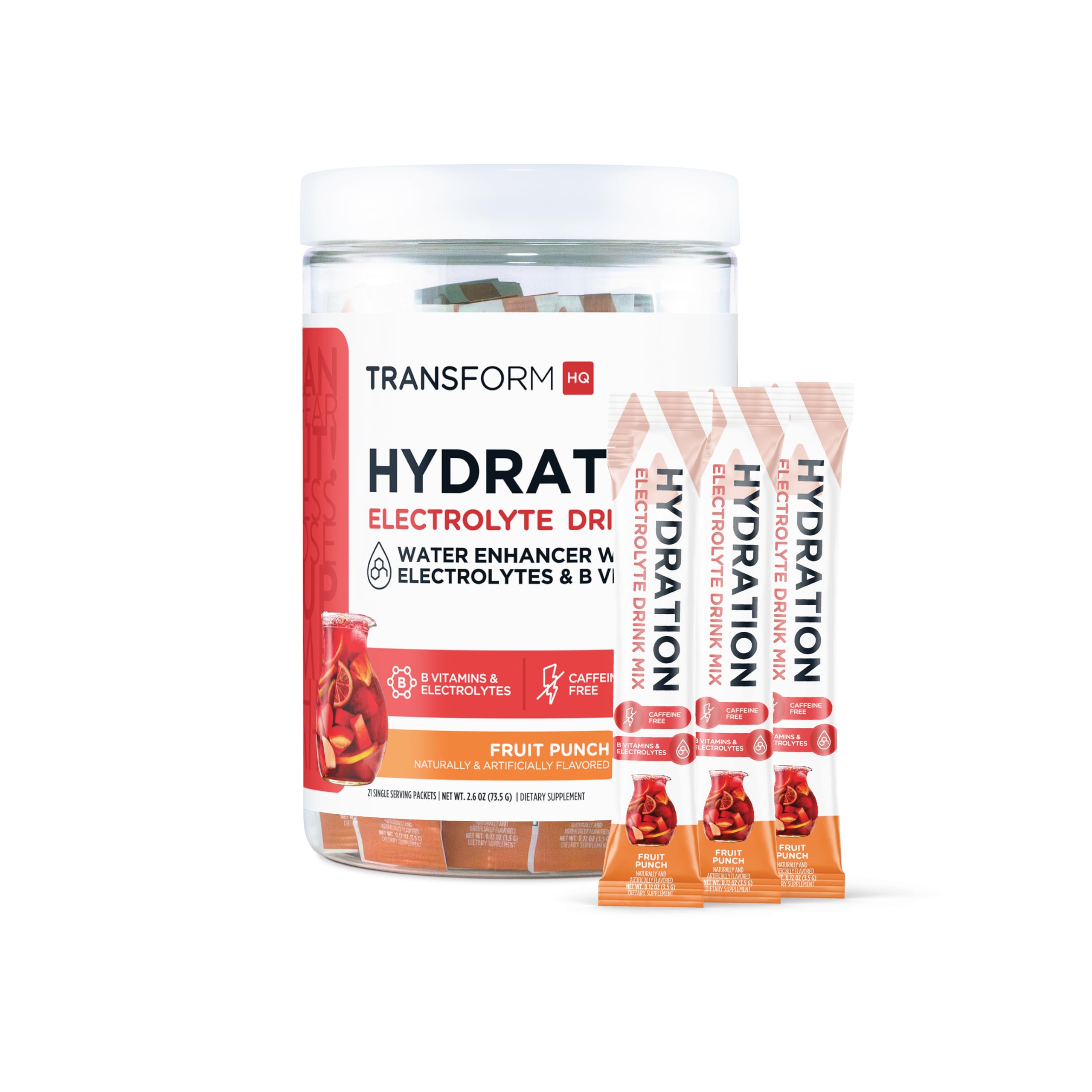 TransformHQ Hydration boîte 21 sachets, solution d'hydratation pratique