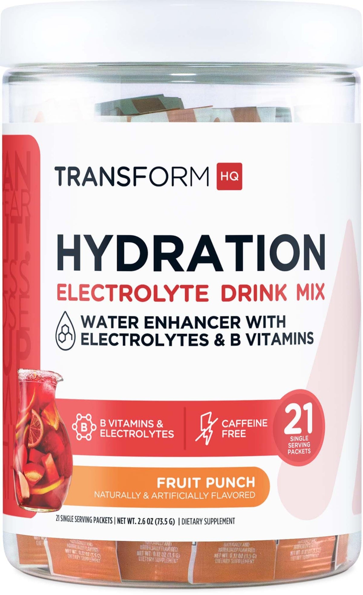 TransformHQ Hydration sachets individuels saveur fruits, pratique en déplacement