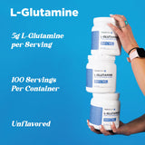 TransformHQ L-Glutamine Poudre se dissolvant rapidement dans l'eau.