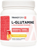 TransformHQ L-Glutamine poudre Fraise-Citron prête à mélanger, pour une routine sportive agréable