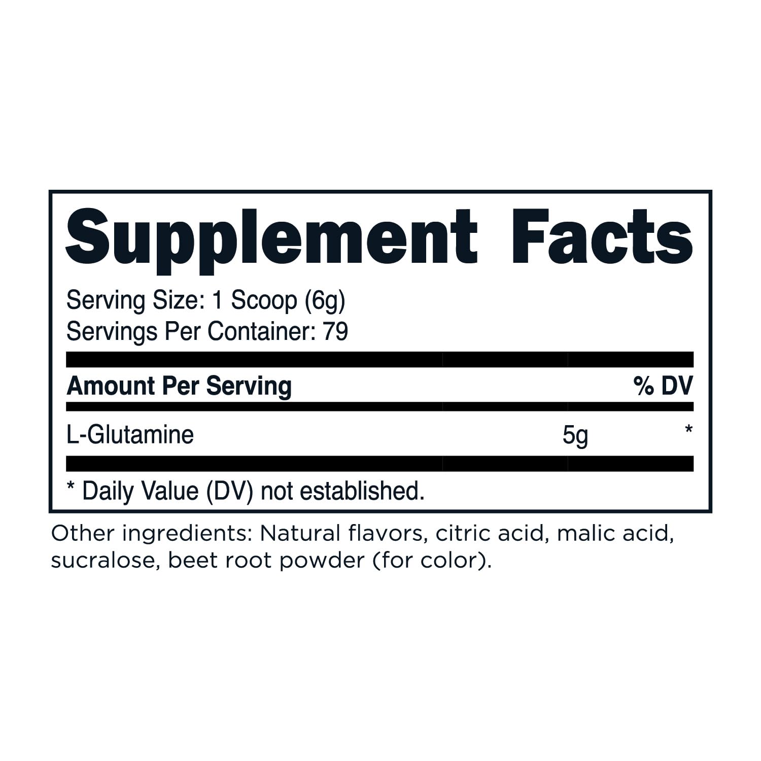 TransformHQ l-glutamine poudre sans gluten et sans OGM, en pot 500 g pratique à doser