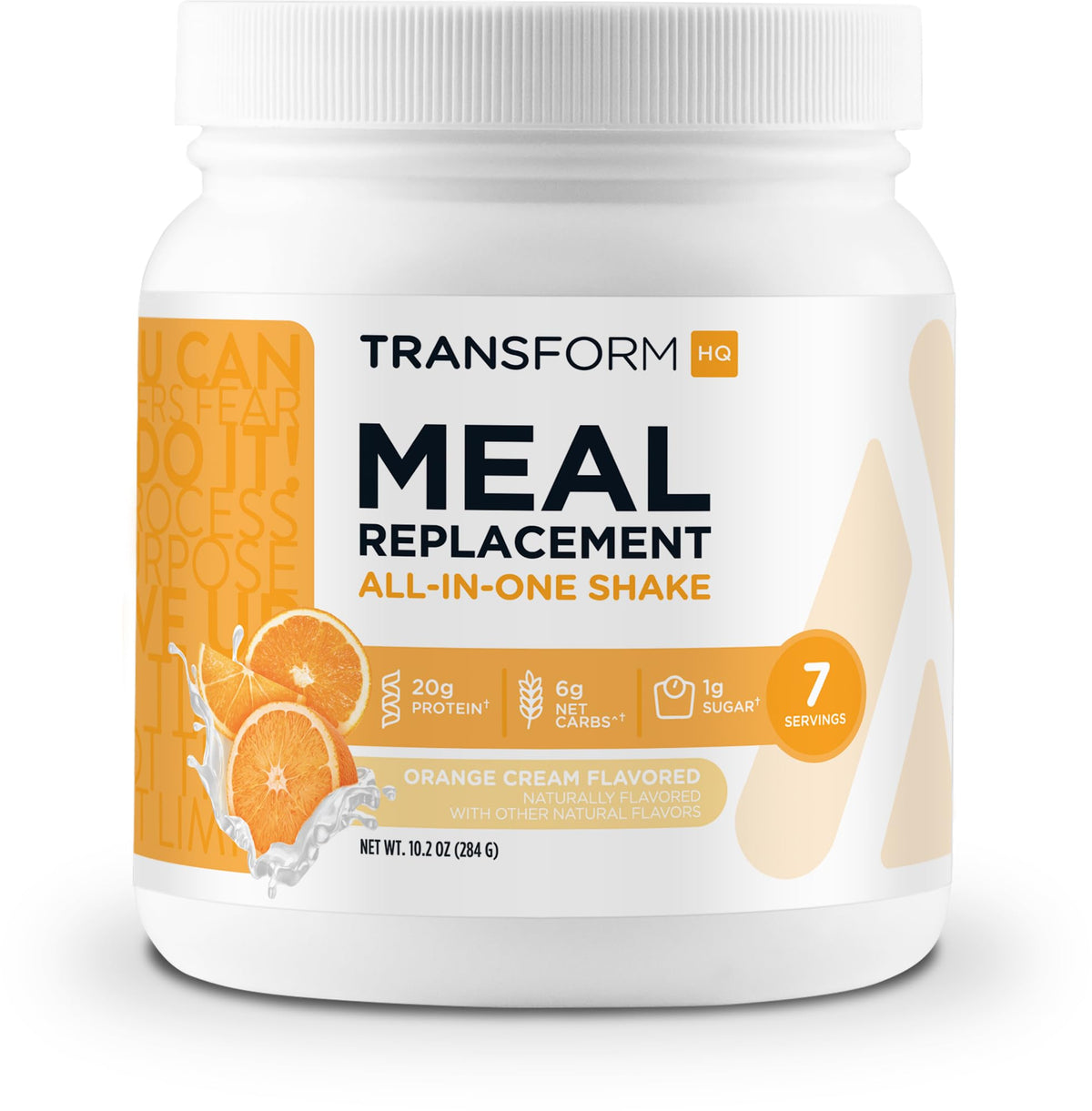 TransformHQ Orange Cream, bouteille de shake pratique pour repas rapide et savoureux